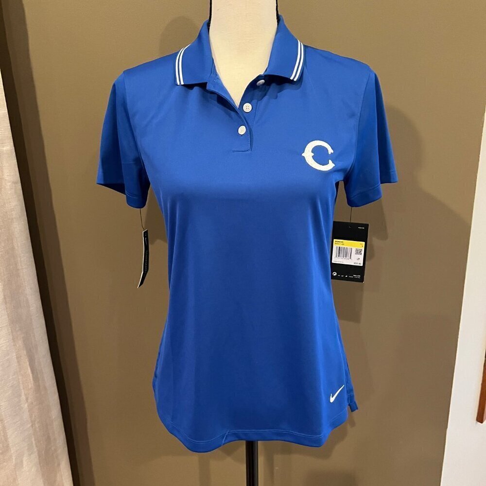 NWT Women's Nike Vintage Cubs Logo, Royal Blue Dri-fit Polo, Size Small